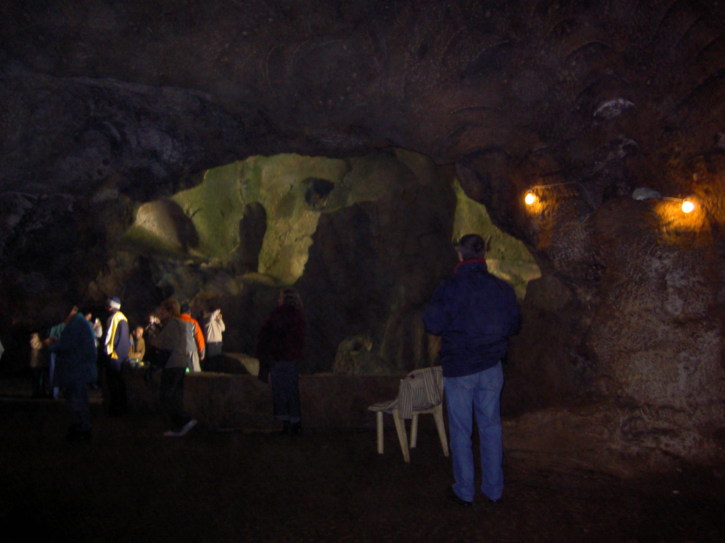 People inside the cave