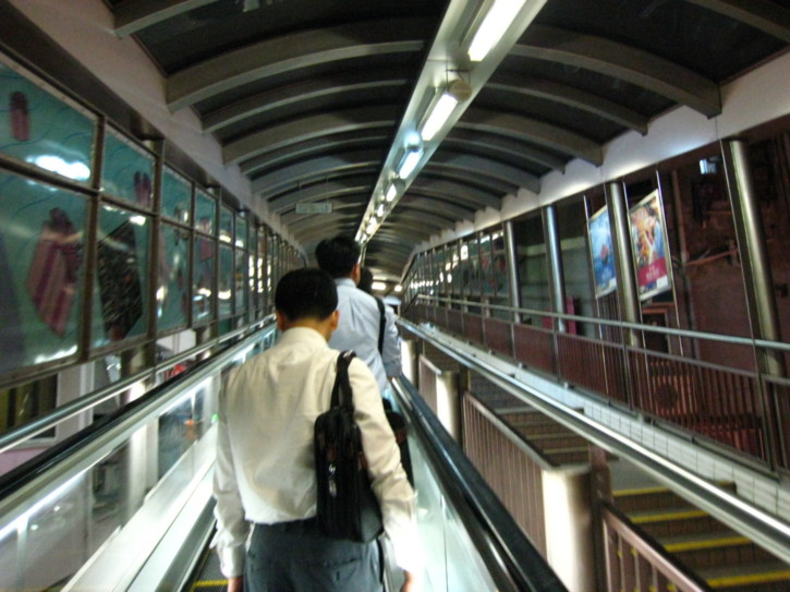 On the world's longest esculator