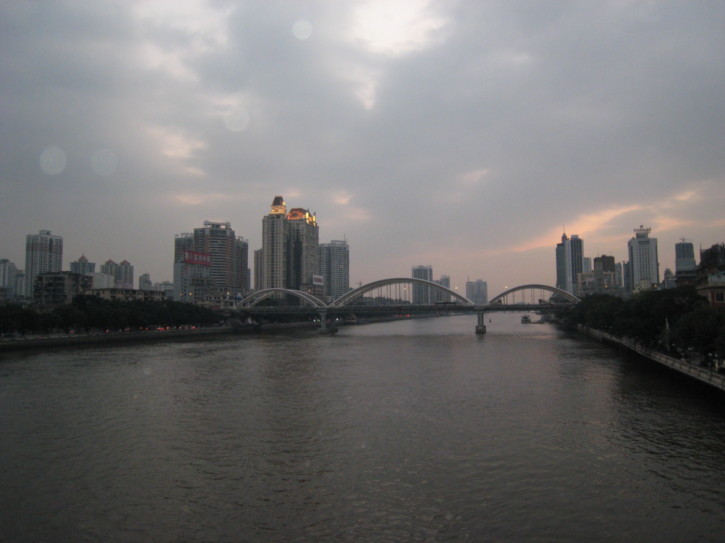 Looking along the river