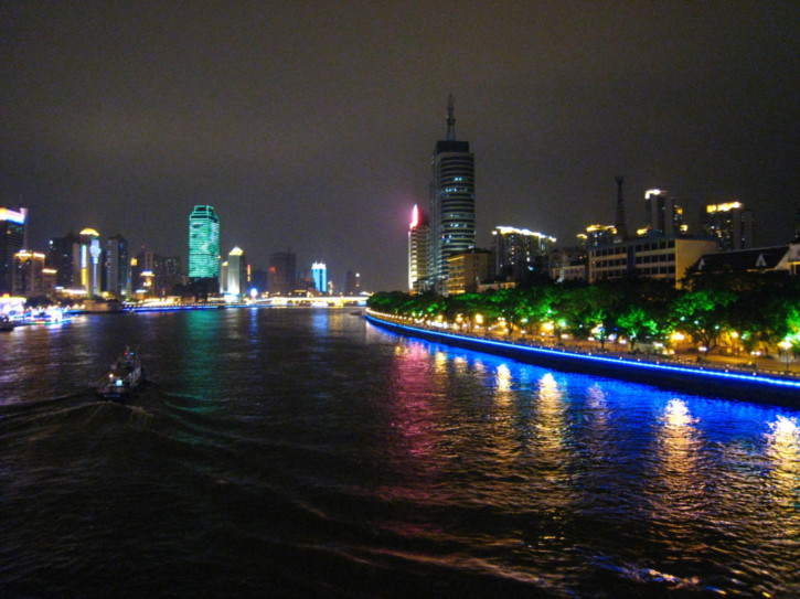 The riverside by night
