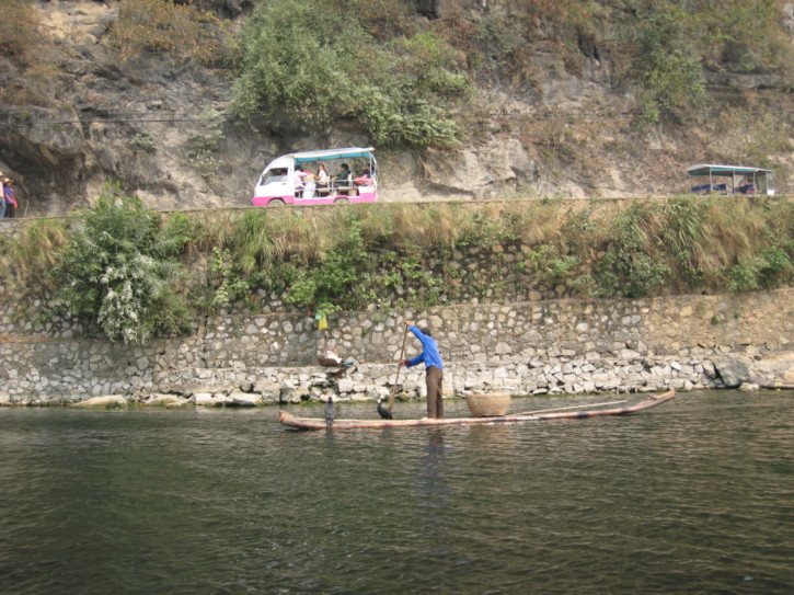 Man with bird-catching fish