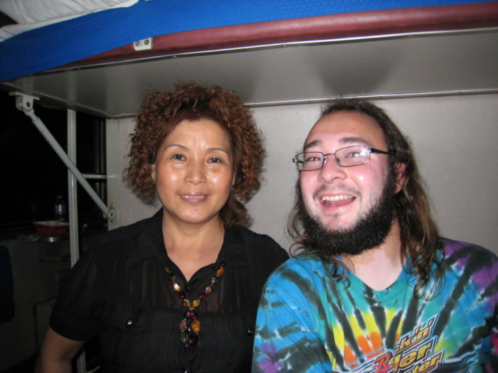 Me with Clear Alcohol Woman from the next compartment