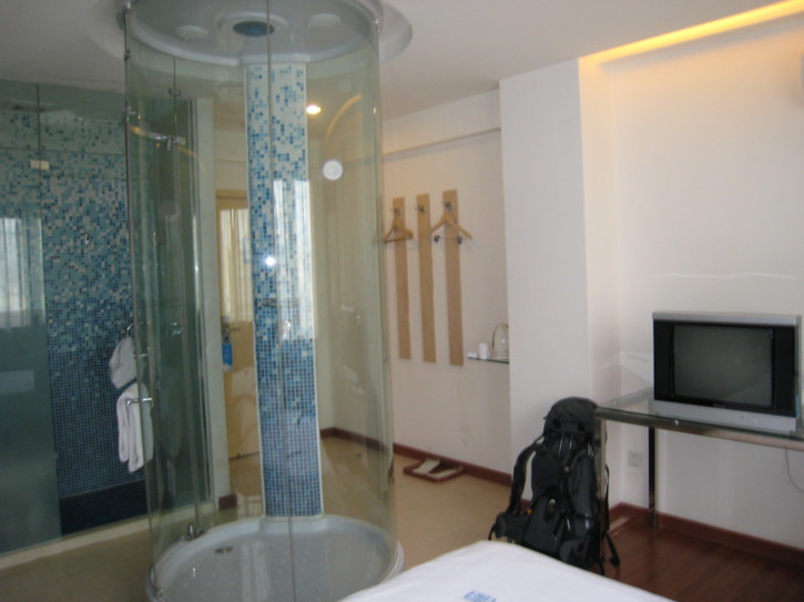 My room, with curiously located shower