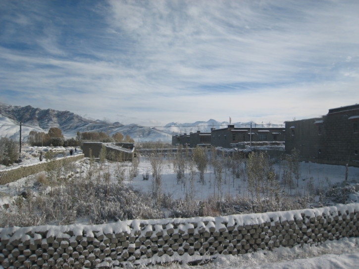 Passing through a village