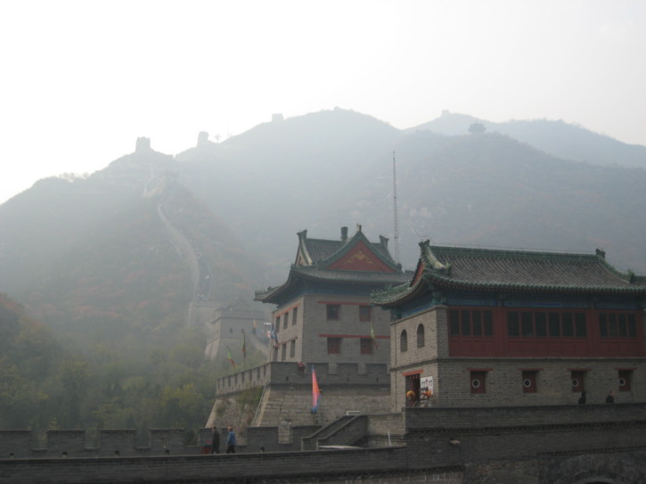 Looking up to the east section of the wall