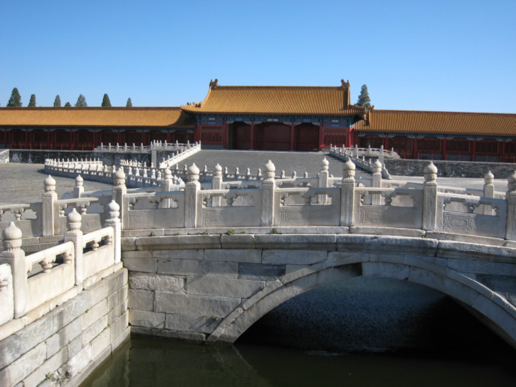 Bridge over a moat