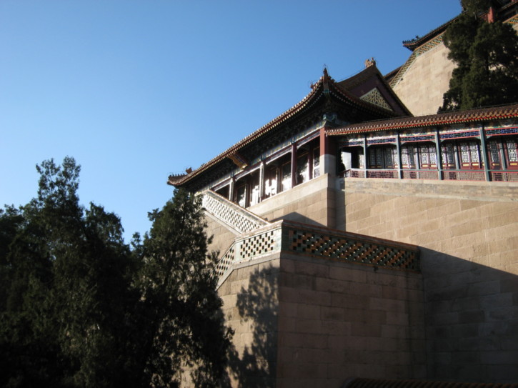 A walkway leading up to the tower