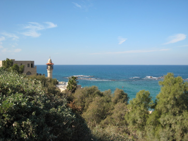 Mosque minaret and the sea