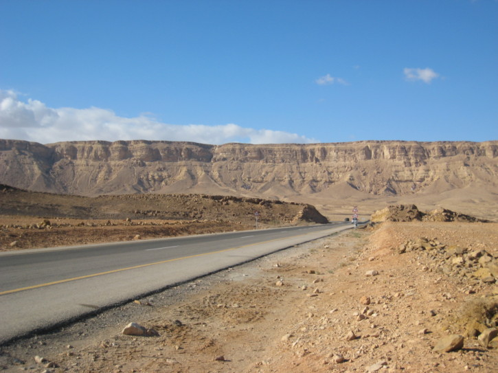 Along the road through the crater