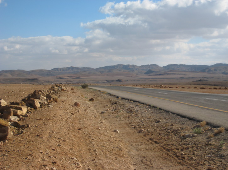 Along the road through the crater