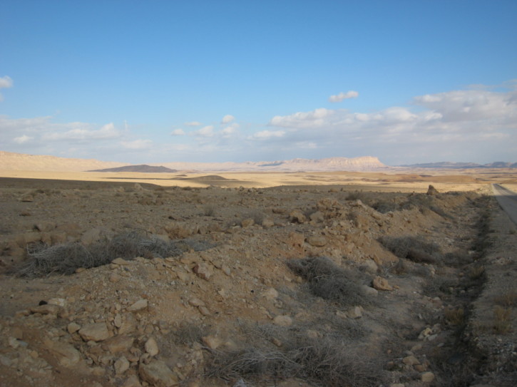 Along the road through the crater