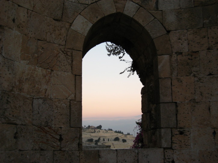 Looking at the sunset through a window