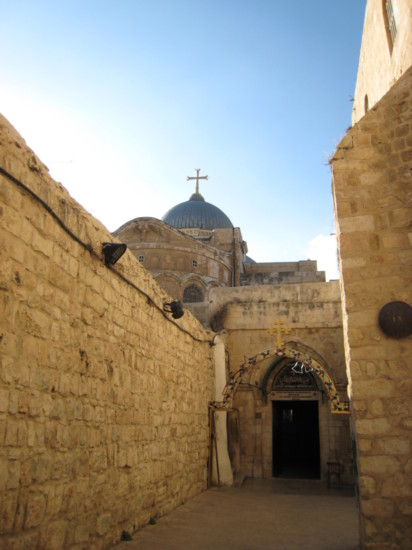 Looking towards the Holy Church
