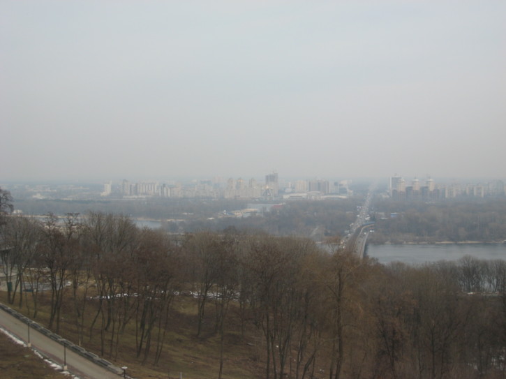 View over the river on a cloudy day