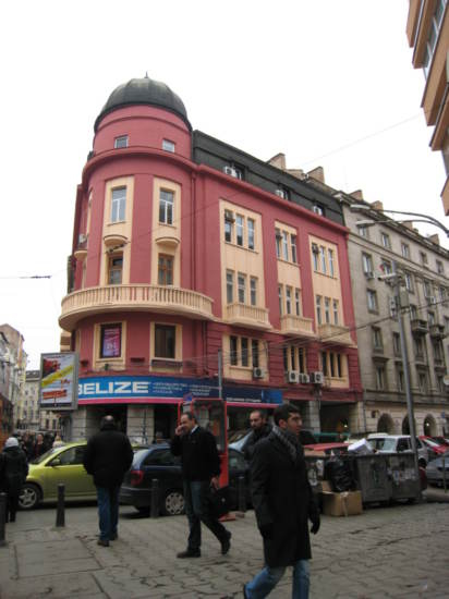 Rather bright building in the downtown