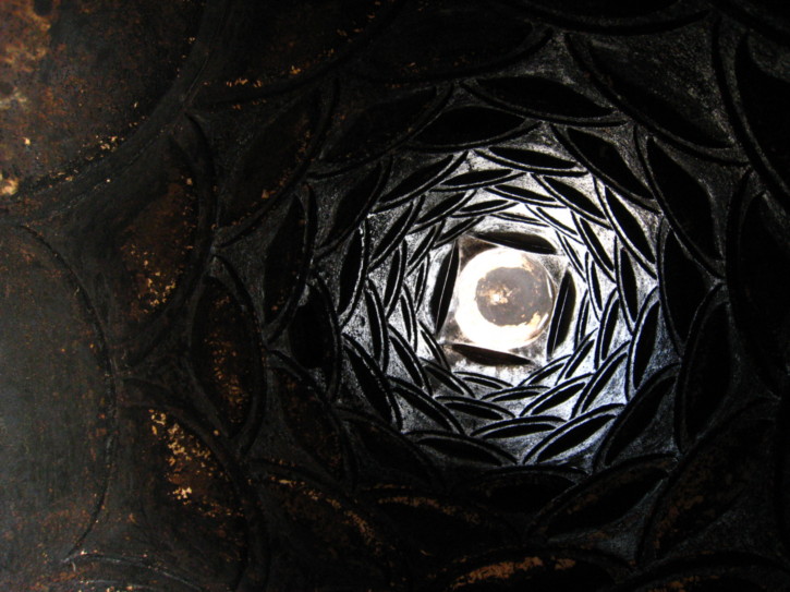 Looking up the chimney of the kitchen