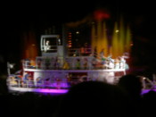 A boat full of Disney characters
