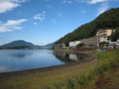 On the shore of Lake Kawaguchi