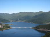 View of Lake Kawaguchi from cable car