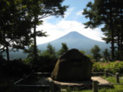 Mount Fuji seen from a garden walking down from the observation point