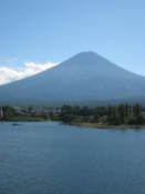Mount Fuji seen from the bridge accross Lake Kawaguchi
