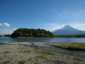 Looking towards an island on Lake Kawaguchi