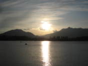 The sun reflected in Lake Kawaguchi