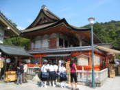 People worshiop at various shrines in the Kiyomizu-dera temple
