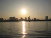 The sun lights up the sea