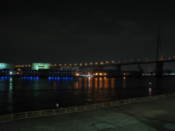 View of the bay area at night