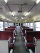 Inside an old railway carriage