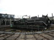 Old steam locomotive on the turntable