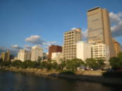 Biuildings along the Motoyasu-gawa
