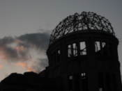 A-bomb dome as the night sets in