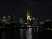 Motoyasu-gawa in the other direction by night