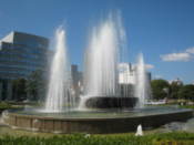 Fountain outside the peace memorial park by