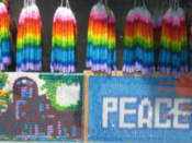 Some of the thousands of paper cranes folded, inspired by a young girl who got Lukemia thanks to the a-bomb