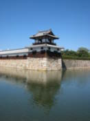 Castle walls reflected in the moat