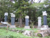 Flagpole supports on the approach to Beomeosa Temple