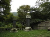 Flagpole supports on the approach to Beomeosa Temple
