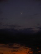 The moon rises