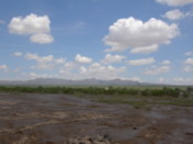 Sand turns to mud after a rain storm