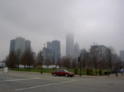 Skyscrapers disappear into the cloud