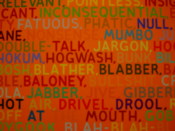 The idea was that words were painted in different colors.
