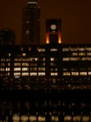 A clock tower and the river