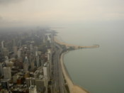 Looking north along the shores of Lake Michigan