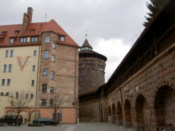 Along the city wall