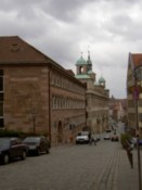 Looking down the street that leads to the castle