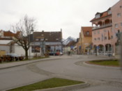 Just outside the station