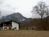 Nearby farm, distant castle